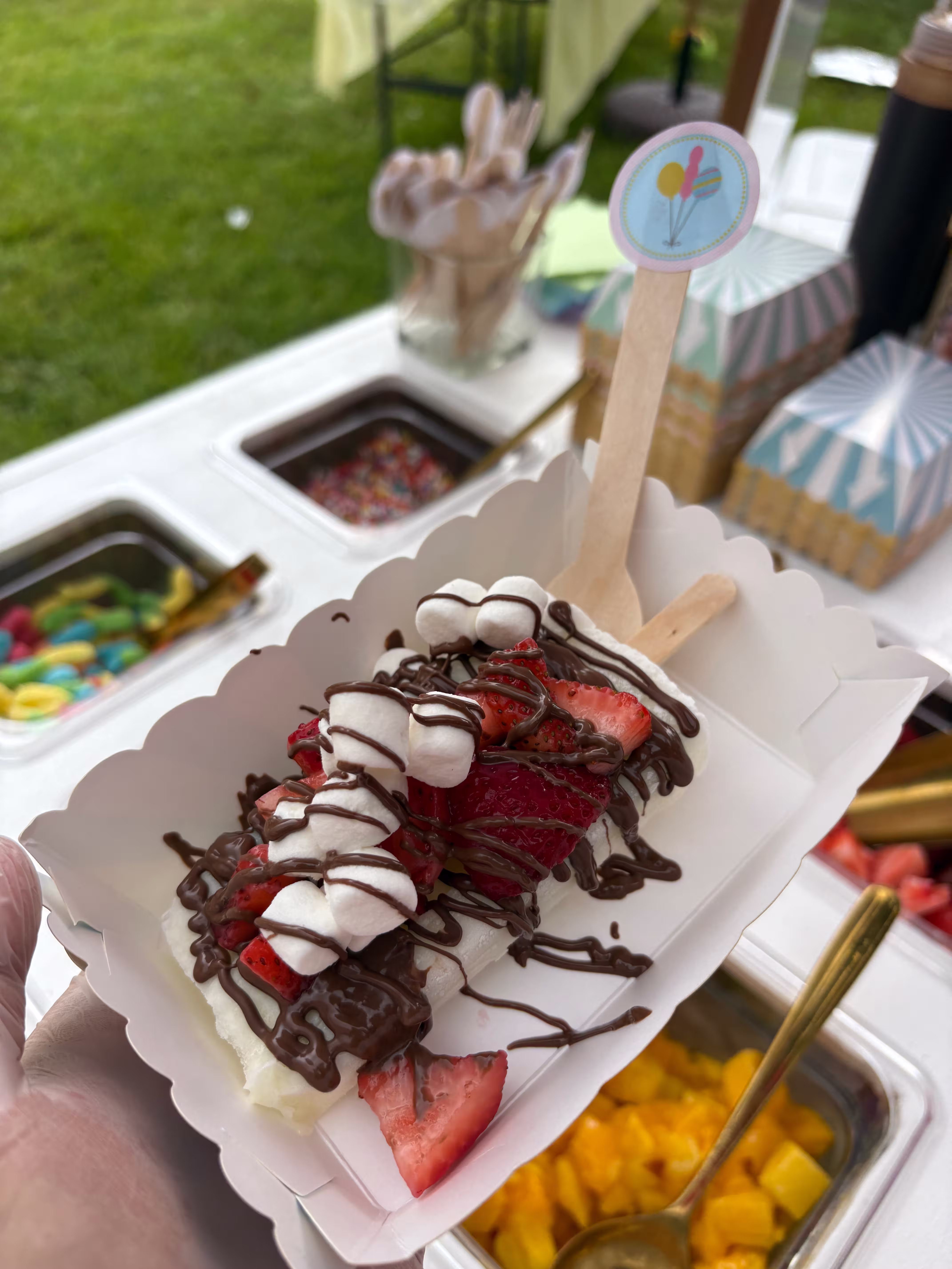 Mexican paleta with colorful toppings