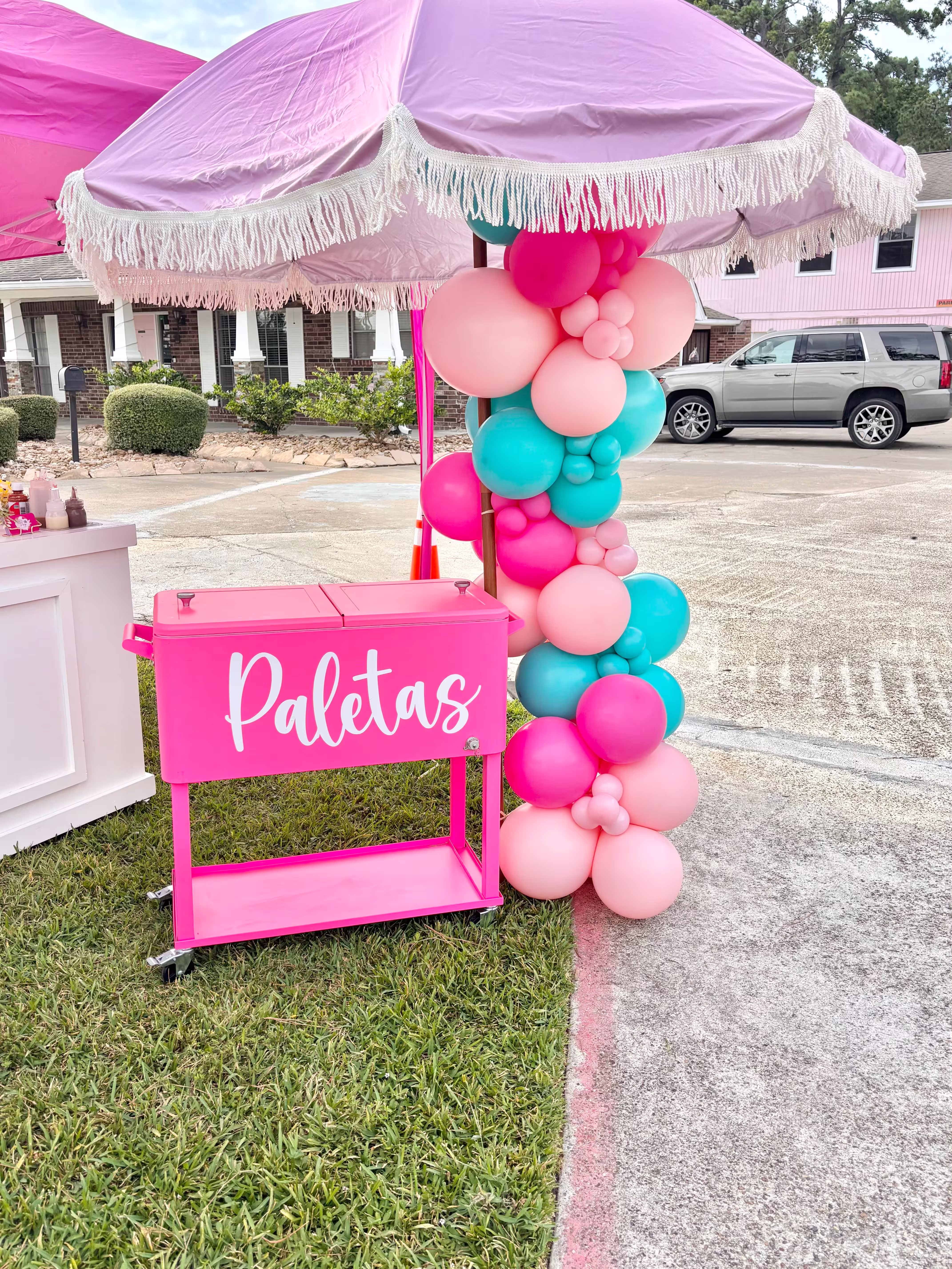Paletas cart setup for events in Houston